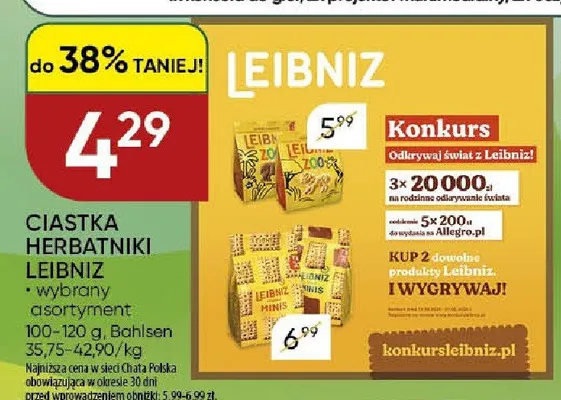 Ciastka herbatniki Leibniz wybrany asortyment promocja w Chata Polska