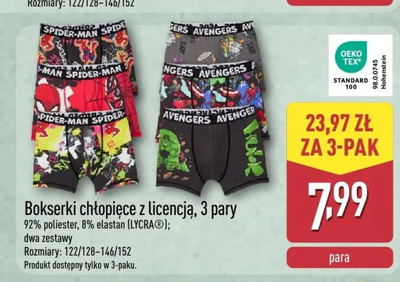 Bokserki chłopięce z licencją 3-pak promocja w Aldi