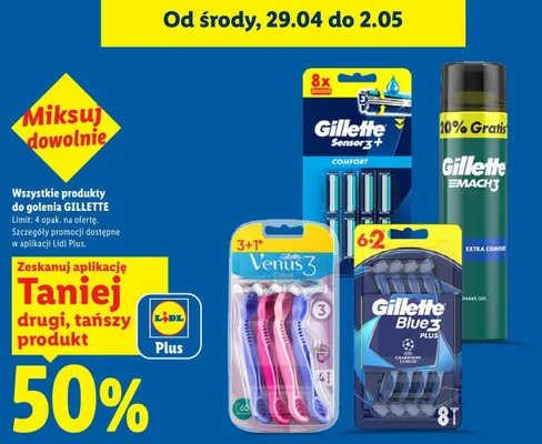 Produkty do golenia Gillette promocja w Lidl