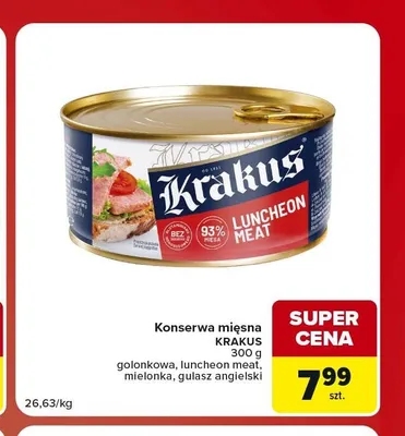 Konserwa mięsna luncheon meat Krakus promocja w Carrefour Market