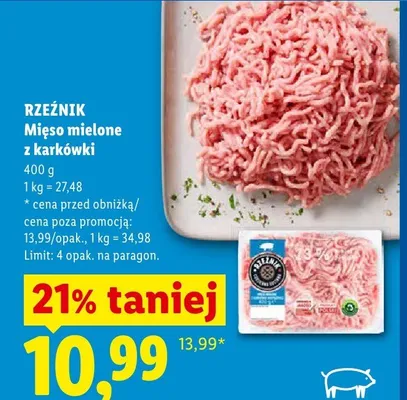 Mięso mielone z karkówki Rzeźnik promocja w Lidl