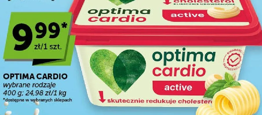 Masło cardio active wybrane rodzaje Optima promocja w ABC