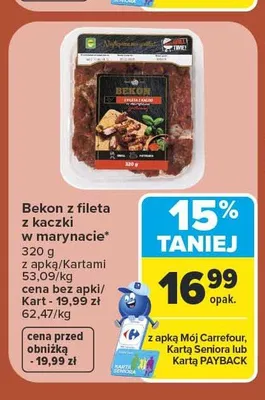 Bekon z fileta z kaczki w marynacie promocja w Carrefour