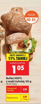 Bułka 100% z mąki żytniej promocja w Biedronka