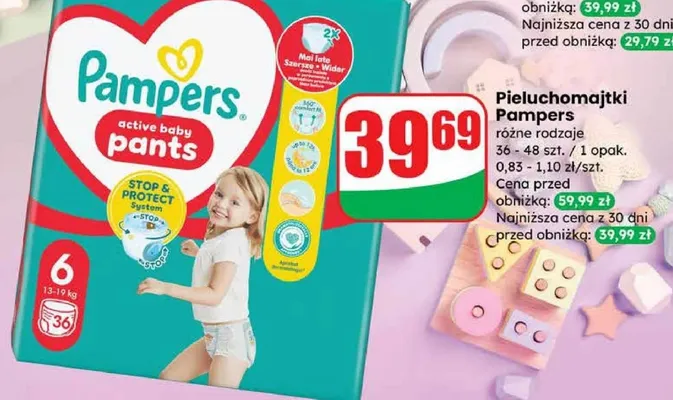 Pieluchomajtki różne rodzaje promocja w Dino