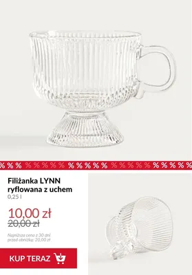 Filiżanka LYNN ryflowana z uchem 0,25 l promocja w Homla