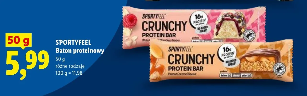 Baton proteinowy crunchy protein bar promocja w Lidl