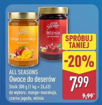 Owoce do deserów czarna jagoda promocja w Aldi