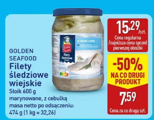 Filety śledziowe wiejskie marynowane z cebulką promocja w Aldi