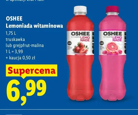 Lemoniada witaminowa Oshee grejpfrut-malina promocja w Lidl