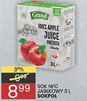 Sok NFC jabłkowy 3l Grand Sokpol promocja w Wafelek