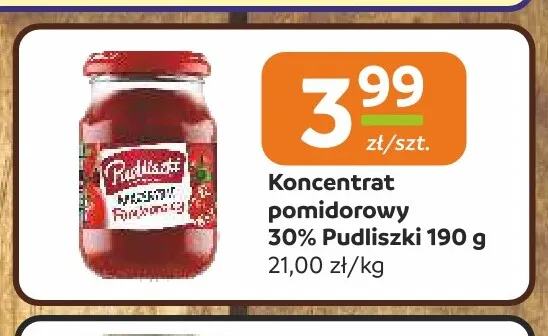 Koncentrat pomidorowy 30% Pudliszki promocja w Społem Częstochowa