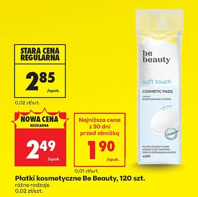 Płatki kosmetyczne Be Beauty soft touch promocja w Biedronka