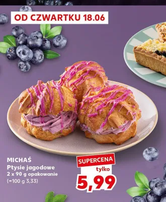 Ptysie jagodowe Michaś 2-pak 90 g promocja w Kaufland