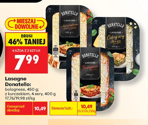 Lasagne 4 sery Donatello promocja w Biedronka