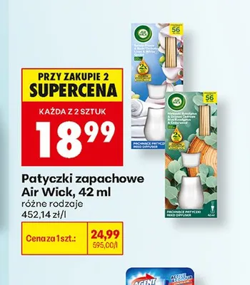 Patyczki zapachowe Air Wick Słodka Pomarańcza i Ciepły Cynamon promocja w Biedronka