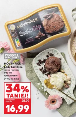 Lody familijne różne rodzaje Mövenpick promocja w Kaufland