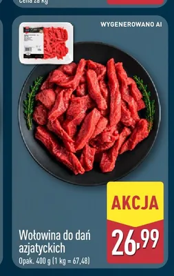 Wołowina do dań azjatyckich promocja w Aldi