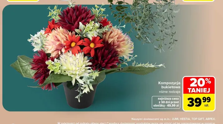 Kompozycja bukietowa promocja w Carrefour