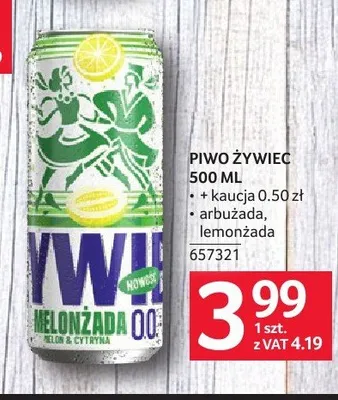 Piwo bezalkoholowe Żywiec Melonżada 0.0% melon & cytryna promocja w Selgros