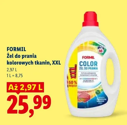Żel do prania kolorowych tkanin Formil Color XXL promocja w Lidl