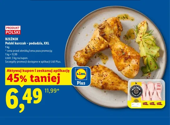 Polski kurczak - podudzia XXL Rzeźnik promocja w Lidl