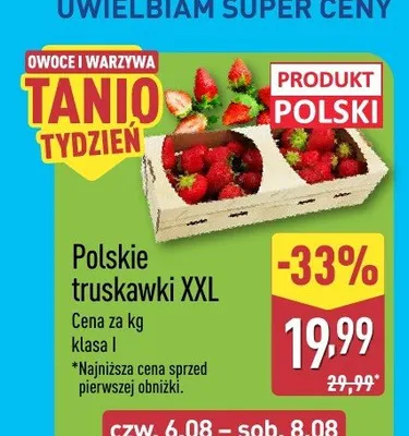 Truskawki polskie XXL promocja w Aldi