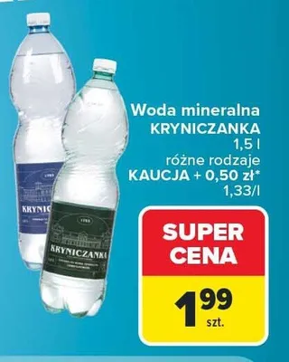 Woda mineralna Kryniczanka promocja w Carrefour