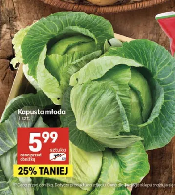 Kapusta młoda promocja w Delikatesy Centrum