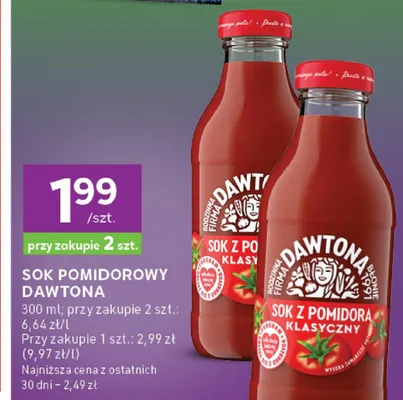 Sok pomidorowy klasyczny promocja w Stokrotka