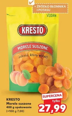 Morele suszone Kresto promocja w Kaufland