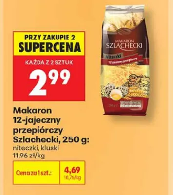Makaron 12-jajeczny przepiórczy Szlachecki niteczki promocja w Biedronka