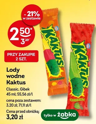 Lody wodne Kaktus Classic, Gibek promocja w Żabka