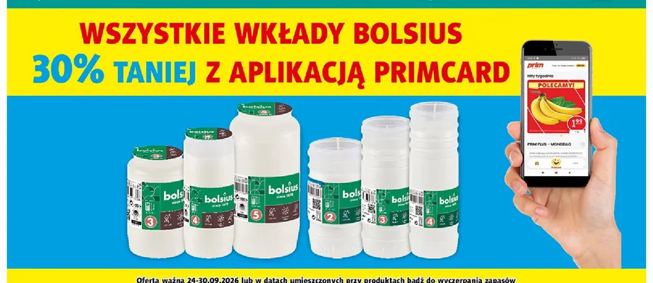 Wkłady Bolsius promocja w Prim Market