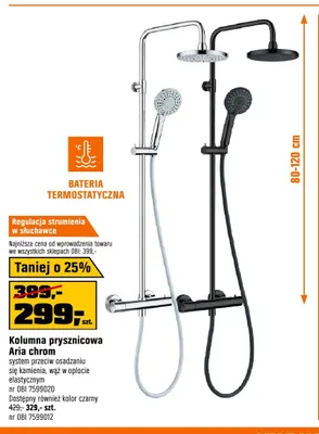 Kolumna prysznicowa Aria chrom promocja w OBI