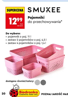 Zestaw pojemników do przechowywania Smukee 4-pak 1,4 l promocja w Biedronka
