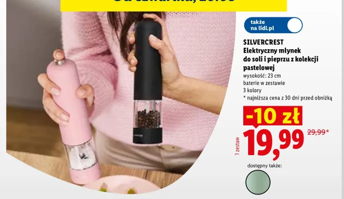 Elektryczny młynek do soli i pieprzu Silvercrest promocja w Lidl