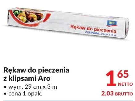 Rękaw do pieczenia z klipsami Aro promocja w Makro