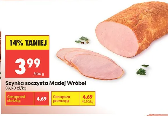Szynka soczysta Madej Wróbel promocja w Biedronka