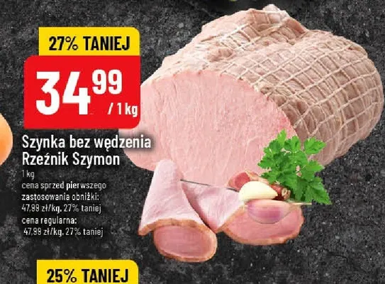 Szynka bez wędzenia Rzeźnik Szymon promocja w POLOmarket