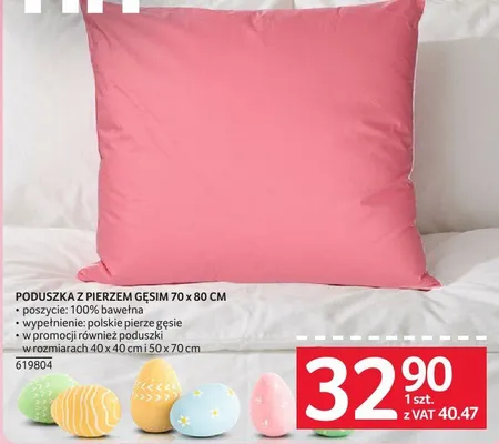 Poduszka pierzowa gefesia 70 x 80 cm promocja w Selgros