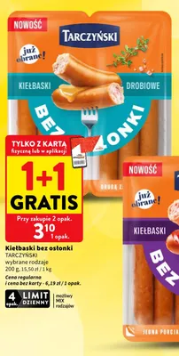 Kiełbaski bez osłonki drobiowe Tarczyński promocja w Intermarche