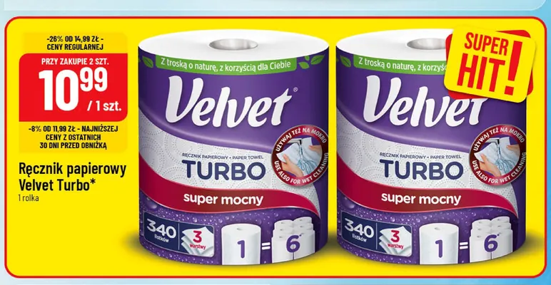 Ręcznik papierowy Velvet Turbo promocja w POLOmarket