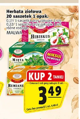 Herbata ziołowa Hibiskus Malwa promocja w Prim Market