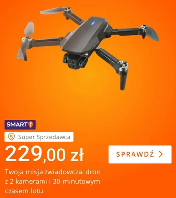 Dron z 2 kamerami i 30-minutowym czasem lotu promocja w Allegro