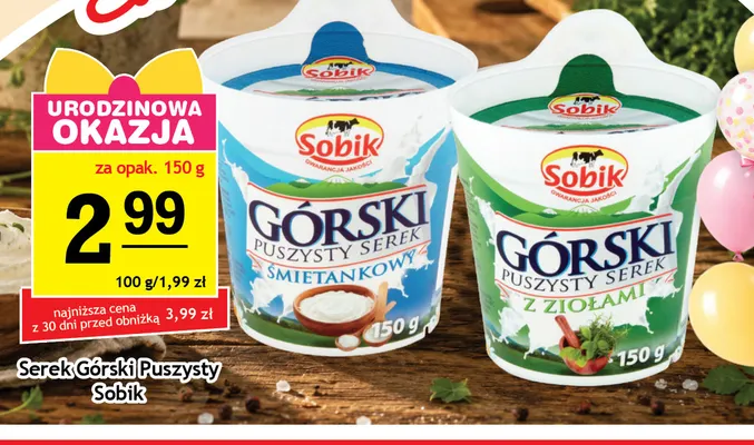 Serek Górski Puszysty z ziołami Sobik promocja w Gram Market