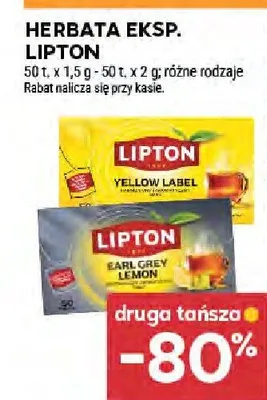 Herbata ekspresowa Lipton różne rodzaje promocja w Stokrotka