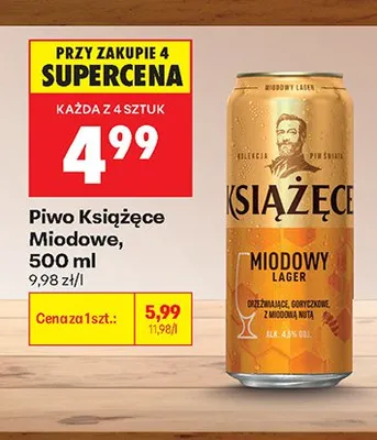 Piwo Książęce Miodowe promocja w Biedronka