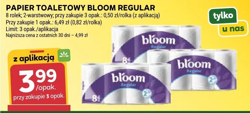 Papier toaletowy Bloom Regular promocja w Stokrotka