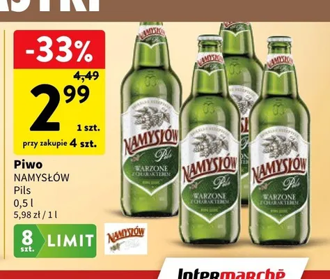 Piwo Namysłów Pils promocja w Intermarche